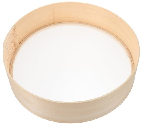 Cabilock Rundes Mehlsieb aus Holz 26cm Feinmaschiges Backsieb für Kuchen Brot Feines Küchensieb Robustes Sieb zum Sieben Von Mehl und Puderzucker