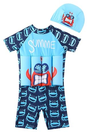 Generisch Costume da bagno galleggiante per bambini (4-8 anni), Blu marino, M