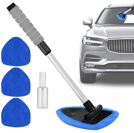 Car Windscreen Cleaner | Windshield Cleaning Tool With Detachable Handle Auto Inside Glass Wiper Kit | Auto Interior Windshield Cleaning Tool For Car Windscreen & Glass Wiper Kit