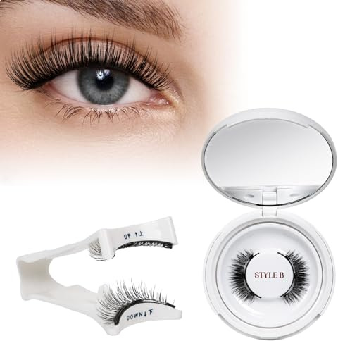 Magnetische-Wimpern Wiederverwendbar mit Applikator, Magnet-Wimpern Set natürlicher Look, Magnetic Lashes kein Kleber nötig Wimpern-magnetisch QUEWEL einfach zu tragen und zu entfernen (Set-B 08)