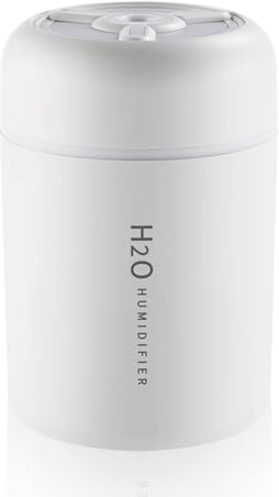 Tabanzhe Mini Cool Mist Humidifier, USB Ultrasonic Humidifier with Night Light, Dual Spray Portable Air Humidifiers, Quiet Auto Shut-Off for Bedroom Office Plants