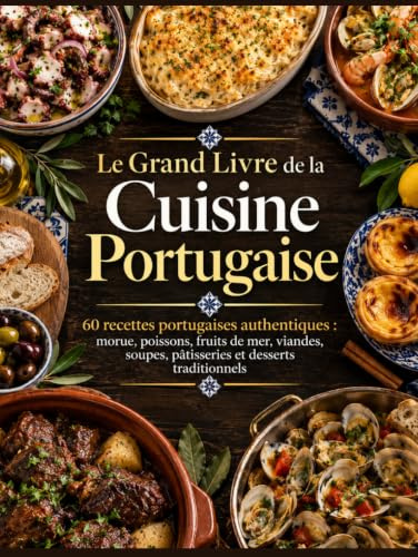 Le Grand Livre de la Cuisine Portugaise: 60 recettes portugaises authentiques : morue, poissons, fruits de mer, viandes, soupes, pâtisseries et desserts traditionnels
