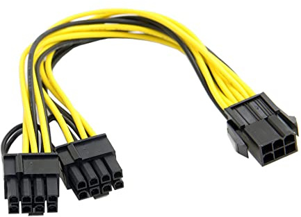 Chenyang - Cable de alimentación, divisor, extensión, tarjeta de vídeo, PCI-E PCI Express ATX de 6 pines macho a doble 8 pines y 6 pines hembra