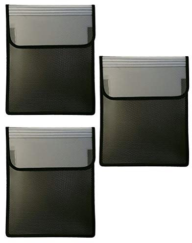 VELOFLEX Heftbox Velobag Ordnungsmappe A4, Klettverschluss (Schwarz, 3X Heftebox)