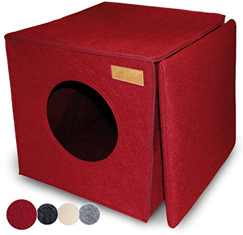 Panier pour chat KaraLuna en feutre de qualité supérieure - Compatible avec IKEA Kallax ou Expedit I
