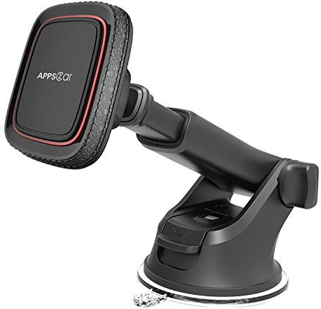 APPS2Car Magnet Halterung Auto, Universal-Armaturenbrett-Windschutzscheibe Industrielle Festigkeit Saugnapf Handy Halterung mit verstellbarem Teleskoparm,6 Starke Magnete,für alle Mobiltelefone