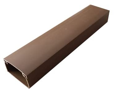 Self Adhesive Electrical Cable Mini Trunking PVC TV Tube Wire Conduit Tidy Plastic Cover Organiser Management Duct Ducting White Brown Black Silver Red Multi Size (25mm x 16mm x 1m, Brown)