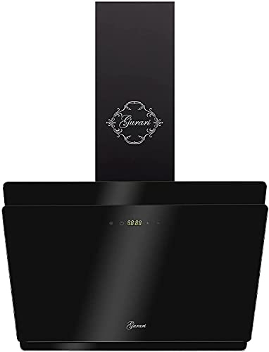 GURARI Hotte aspirante GCH S 411 Prime, hotte aspirante 60 cm, verre noir, 1000 m³/h, 4 niveaux, écran, aspiration périphérique, minuterie, télécommande, hotte murale, hotte aspirante, hotte aspirante