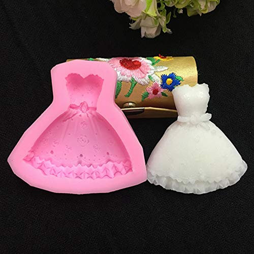 NC Moule à gâteau en silicone en forme de robe de princesse - Rose - Forme irrégulière