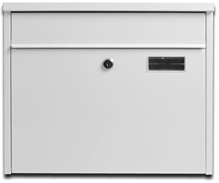 White Cheshire, Wall-Mounted Letterbox/Postbox/Mailbox, Lockable, 37.5 x 30.5cm