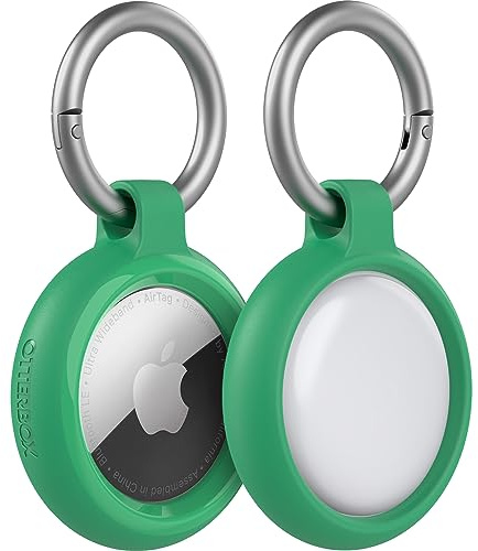 OtterBox Sleek Series Case för AirTag, stöttåligt, fallskyddat, ultratunt, robust, skyddande fodral för Apple AirTags, inklusive karbinhake, Grön