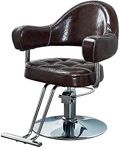 Salon-Liegestuhl, klassischer Friseurstuhl, professioneller Salonstuhl, Friseur-Haarschneide-/Schönheitsstuhl/hydraulischer Tattoo-Stuhl (braun)
