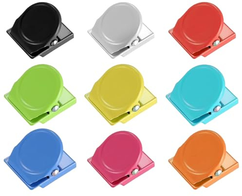 Magnetische Metallklammern,Multi Farbe Magnetische Metall Klammer,Mehrfarbige Magnetische Metallklammern,Magnetische Metallklammer für Notizzettel,Kühlschrankmagnetklammern