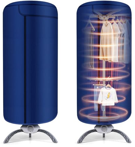 ConBlom Electric Clothes Dryer, 900W Heated Clothes Airer Drying Pod, 12kg 2-layer Circulates Hot Air Airer Machine For Quick Drying