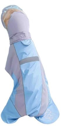 Hund Regenmantel Wasserdichte Hundemanteljacke, Hunderegenmäntel, wasserdicht, mit Geschirr, mit Kapuze, mit integriertem Geschirr, große Rassen, Sommer, reflektierend, mit transparenter Krempe(4XL)