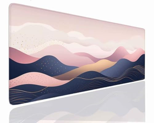 Tapis de Souris XXL 1600x800x4mm Grand Tapis de Bureau Tapis de Souris Gamer Tapis Bureau Gaming Antidérapant Résistant à L'eau Tapis Souris XXL Mouse Pad Mat Mountain Sous-Mainm, Clavier Souris J-654