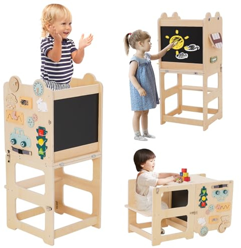 Kids Step Stool,Wooden Learning Tower,Kitchen Stool Helper for Toddlers