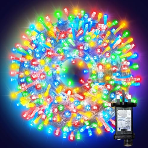 ARKOCHIC 35M Christmas Tree Lights, 300 LED Fairy Lights Plug in Multicolor | Mains Powered, Memory& Timer, 8 Modes, 4 Brightness, Connectable 3 Sets, IP65 Waterproof, for Christmas Decoration
