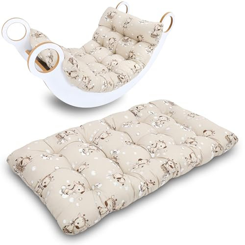 Manta bebe suelo 60x120 cm - colchoneta alfombra gateo tapete suave almohada para arco Montessori y juegos actividades bebes playmat acolchado Oeko-Tex Jirafas