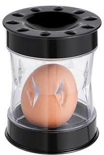 Éplucheur d'œufs à manivelle - Outil facile à enlever pour enlever rapidement les coquilles des œufs durs - Gadget de cuisine (noir)