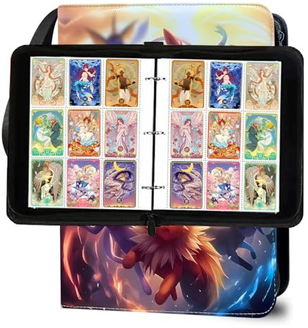 Album Raccoglitore per C-arte, PU-Album Carte, Album C-arte Collezione con Cerniera, 50 Pagine 900 Cartes A-lbum Cartella, Al-bum di C-arte da C-ollezione, Compatible con Varie-Carte da Collezione (C)