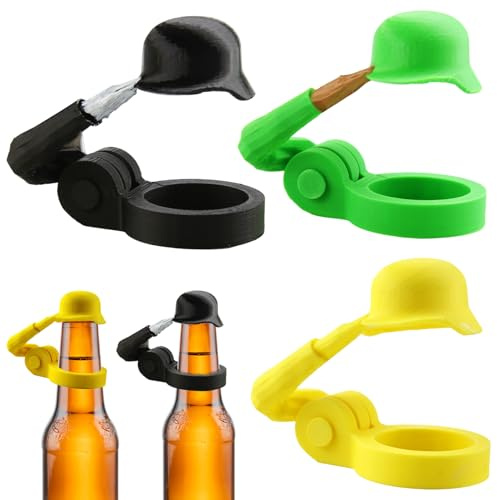 BRITIVIVE Bierflaschenverschluss Bierflaschen Helm 3 Stück Soldat Salut Bierflasche Helm Flaschenverschluss Dekorativ Staubdicht für Grillparty Bar, Veteranen Gadgetes Geschenkidee