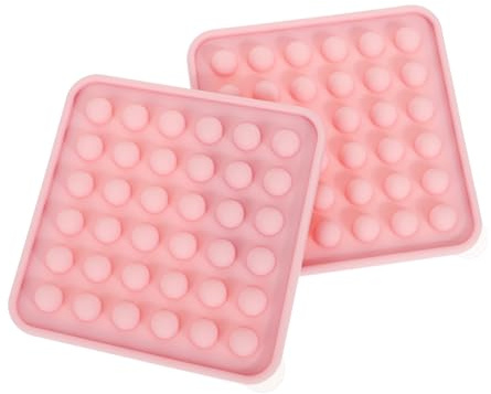 UTHCLO Lot De 2 Mini Moules à Glaçons Diy 0,8 Cm En Silicone Avec Couvercle, Compatibles Réfrigérateur, Pour Boissons Froides Et Cocktails à La Maison