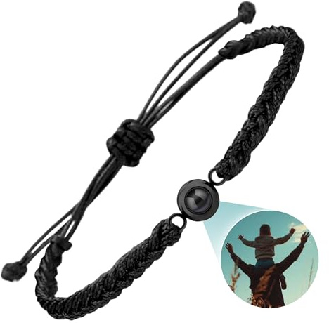Yuuhne Custom Photo Bracelets, Personalised Bracelet for Women, Projection Bracelet with Picture Inside, Customised Bracelets for Men