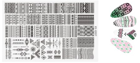 Artistic Nails Plaque de stamping en métal Accessoires de manucure Fournitures d'art pour la maison et le salon de manucure Kit d'outils d'impression