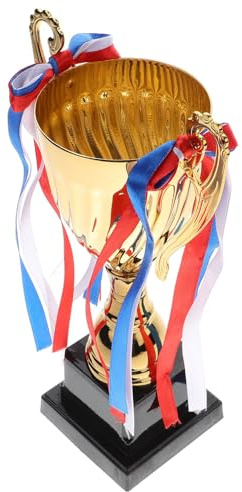 Alasum Coppa del Campionato in Metallo Dorato Piccola Base Solida, Premio Sportivo Mini per Tornei di Calcio e Competizioni Scolastiche