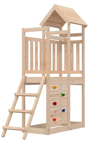 Genérico Torre de Juego Marrón Madera de Pino Macizo,Juegos y Juguetes,Estructuras para Juegos al Aire Libre,Columpios y estructuras de Juegos,3417202