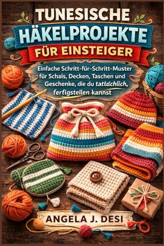 TUNESISCHE HÄKELPROJEKTE FÜR EINSTEIGER: Einfache Schritt-für-Schritt-Muster für Schals, Decken, Taschen und Geschenke, die du tatsächlich fertigstellen kannst