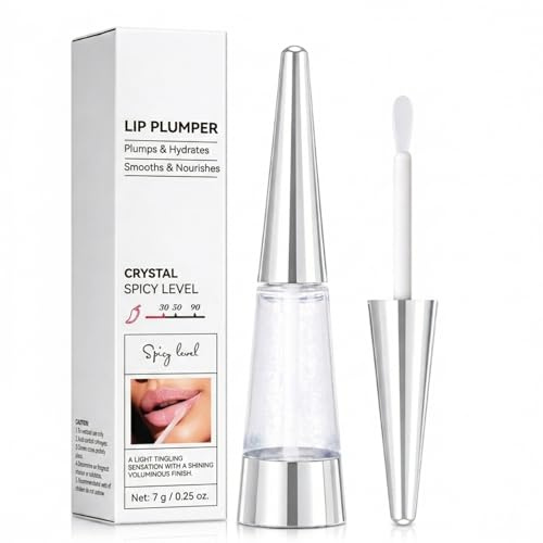 Crystal Lip Plumper, Transparent Lipgloss für Voller Wirkende Lippen, 7 g