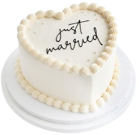 Just Married Cake Topper, Wedding Cake Topper Acrylic Engaged Cakes Toppers | for Bridal Shower, Party Decorations, Just Married Cakes Decor, Bachelorette Party Decorations