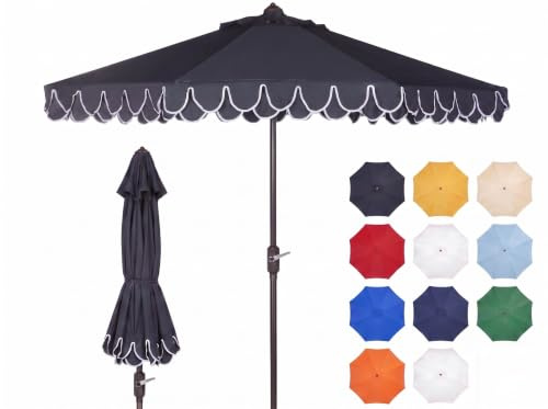 Safavieh Patio Parasol Metal, Navy and White, 255 x 255 x 248 cm