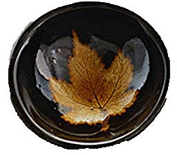 Fashion158 Songji Ofen Hochtemperatur-Emaille Glasur Ahornblatt Teeschale Retro Keramik Daily Necessities Porzellan Collection Ornament