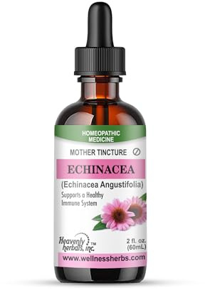 Heavenly Herbals, Inc. Echinacea Q (Echinacea Angustifolia) – Mother Tincture - Supports Healthy Immune Function –Aids in Detoxification - 2. Fl oz - WellnessHerbs Ships from USA
