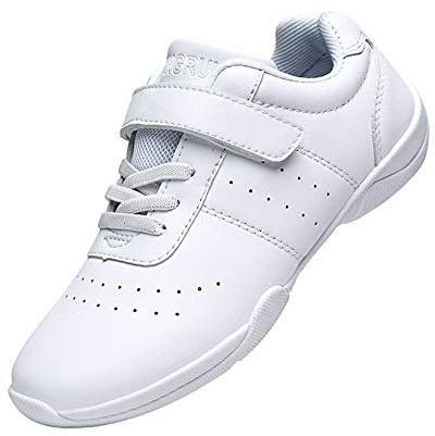 DADAWEN Jungen Mädchen Cheerleading Schuhe Tanz Sneaker Jazz Training Schuhe Weiß