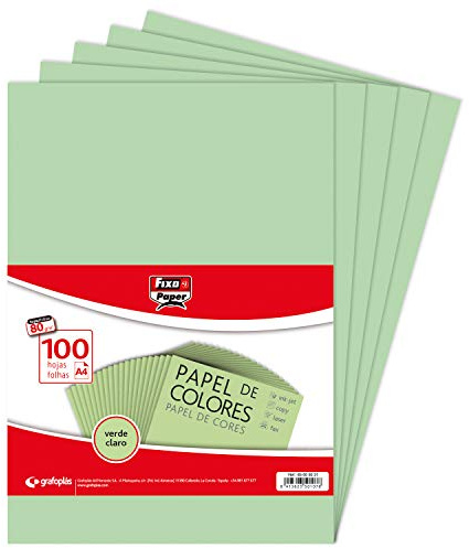 Fixo Paper 65009221 Förpackning om 100 ark 80 g, Ljusgrön, A4