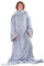 Snug Rug Coperta con maniche, 260 g/m², lussuosa, super morbida, in pile corallo, con maniche lunghe oversize e tasca a marsupio, misura per adulti, colore: lilla e grigio