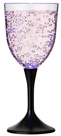 Ultra 4 LED Light Up Wine Glasses - Plastic Ideal for Presents, Red or White Wine, Cocktails, Gin - Novelty Glass Champagne Flutes