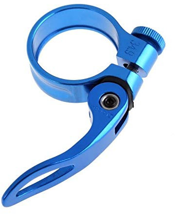 NSGJUYT 34.9mm MTB-Fahrrad-Sattel Sattelklemme Schnellspanner Mountain Road MTB-Fahrrad-Sattelstütze Sattelklemme Tube-Clip (Color : Blue)