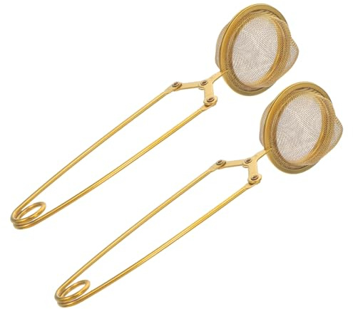 HEMOTON 2 Pièces Thé Diffuseur pour Le Thé en Vrac Bar Passoires à Filtre à Thé en Métal Cuillère Infuseur à Thé Nourriture Boule à Thé Infuseur Fuite De Thé Homme Longue Poignée