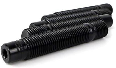 OMP SPEED - Set 4 goujons de roue de voiture, goujons filetés pour jantes, mesures M14X1.25, Longueur 100 mm, Acier inoxydable de haute qualité (DIN 10.9), Grande durabilité, Couleur noire