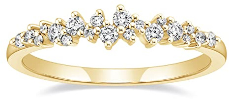 Titaniumcentral Ringe Damen Vorsteckring Schmal Schlicht Rosegold Gold Silber Zirkonia Verlobungsringe Eheringe Partnerringe