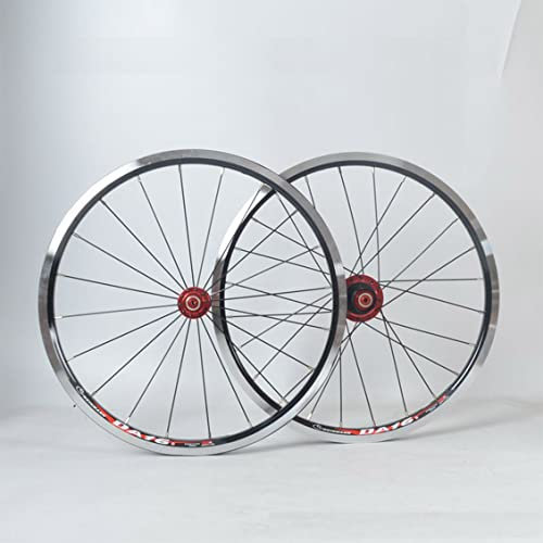 Fahrrad Laufrad 20 406/451 BMX Laufradsatz Zusammenklappbarer Fahrradradsatz Hohlkammerfelge V-Brakes Schnellspanner Nabe Für 7 8 9 10 11 Speed (Color : Red, Size : 406 74-130mm)