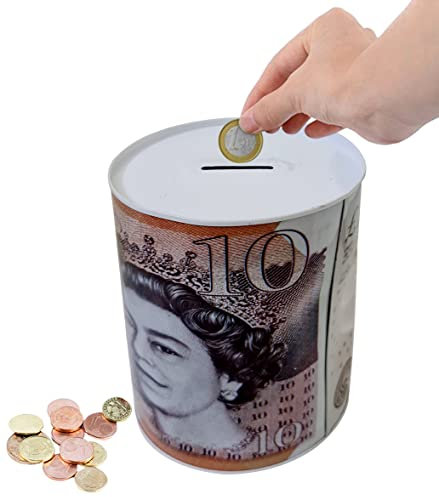 BH | Money Box - Piggy Bank, Cash Coin Box Tin, Tinplate, Savings Tin for Kids Adult Boys Girls as Gift to Save Birthday Money, Holiday and Christmas Fund - 20 x 30 cm (Large) - By BEST HOUSE