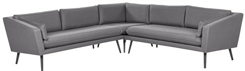 Beliani Modulares 5-Sitzer Garten Ecksofa grau Wohnlandschaft L-Form Modern Loretello