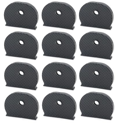 Joyangy Pack of 12 Black Rubber Key Cap Cover Tags, Key Head Protectors, Keys Identifier Label ID for Efficient House Apartment Organization Easy Identification and Use