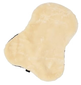 LeMieux Simuwool Seat Saver - Elasticated Side Straps - Adjustable Gullet Strap - Faux Lambswool - Natural